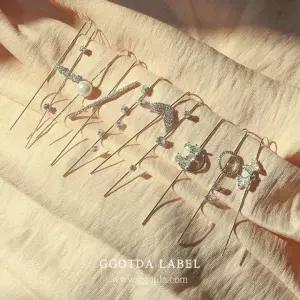 고급 큐빅 진주 크롤러 후크 피어싱 이어커프 귀걸이 10종 컬렉션