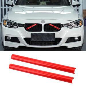 2Pcs 자동차 차량용 호환 그릴 바 V 브레이스 스타일 전면  스트립 커버 프레임 스티커 BMW F30 F10 F20 F1
