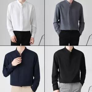 [모로엠] 슬림핏 남성 차이나카라 긴소매 셔츠 ON-SHA-QWFMOWZ7