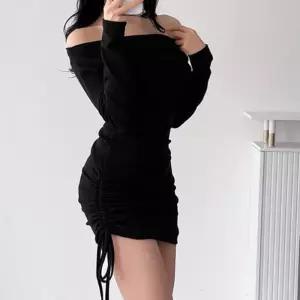 [신상오픈런]오프숄더 볼레로 사이드셔링 리본끈 타이트 미니원피스 (31545913)