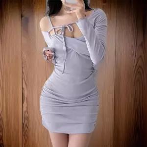 [신상오픈런]야시 끈볼레로 사이드셔링 슬림핏 미니 민소매원피스 (31540447)