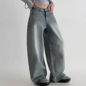 [신상오픈런]벌룬데님팬츠 커브드 워싱진 빈티지 와이드 청바지 (30417067)