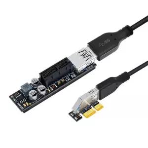 ELFJMZP PCIe 3.0 x1 90도 라이저 케이블 60cm 네트워크 카드/사운드 카드/캡처 카드 슬롯 익스텐더와