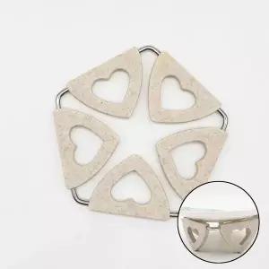 F1 접이식 냄비받침대 오각베이지