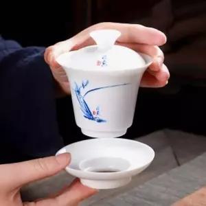 순수 마음휴식 도자기 개완 백자 뚜껑 다기 개합잔