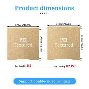 크리에이티 K2/K2 프로용 양면 PEI 텍스처 자석 스프링 스틸 프린팅 플랫폼 저온 콜드 플레이트