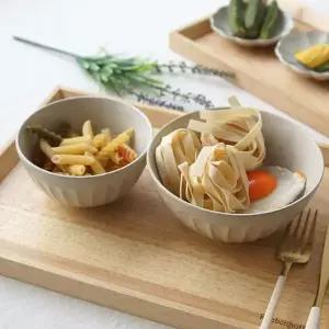 연꽃모양 빈티지 도자기 공기 4P+대접 4P 그릇 세트 도자기대접