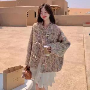 여사친 가을 짜임 프렌치 코트 트위드 상의 천금 부잣집 세련도도녀 컬러 OOTD3