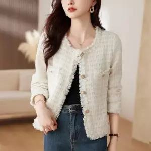 여자 가을 코트 트위드 프렌치 톱 쇼트 세련도도녀 OOTD3