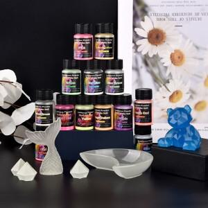 20g 빛나는 반짝이 가루 형광체 안료 DIY 수지 금형 채우기 공예에 대한 어두운 에폭시 필러에서 오래 지속