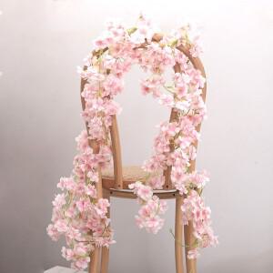인공 사쿠라 꽃 포도 나무 매달려 가짜 화환 홈 가든 웨딩 아치 파티 벚꽃 벽 장식 배열