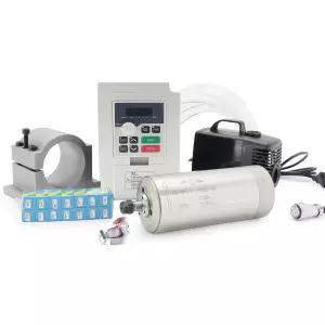 RATTMMOTOR 1.5KW 수냉 스핀들 키트 80mm 모터 1500W 110V 400Hz+1.5KW VFD 단일에서 3상 인버터 가변