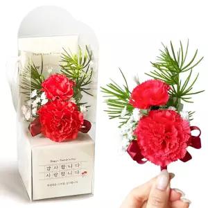 카네이션 브로치 와인리본 코사지 어버이날 스승의날 [ALZ753]