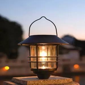 태양광 벽등 깜박이는 불꽃 야외 방수 진입로 조명 마당