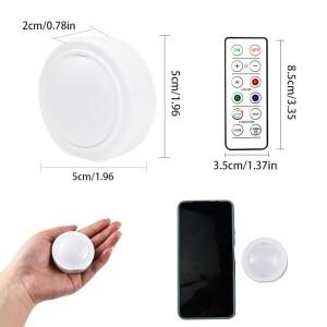 리모컨 있는 USB 충전식 와인 캐비닛 조명, LED 퍽 라이트, RGB 16 색 밝기 조절 가능, 3/6 개