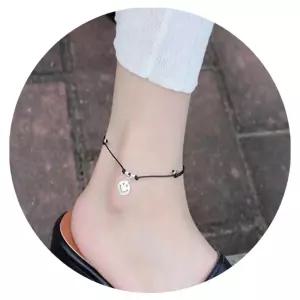 패션 얇은 실발찌 여름 로프 발찌 레드 실버 발목 qLv6+4Bin