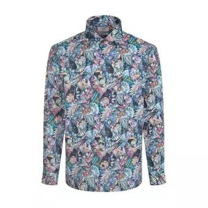 [백화점정품] 레노마 일반핏 TEXTA 면스판 트로피컬 페이즐리 프린트 긴소매셔츠 NY 편안한 모던핏