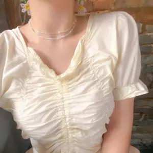 클리어 파스텔 비즈 구슬 진주 목걸이 초커