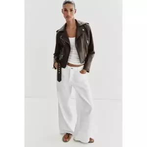 [ZARA] 자라 페이크 레더 바이커 재킷 - 브라운 3532035