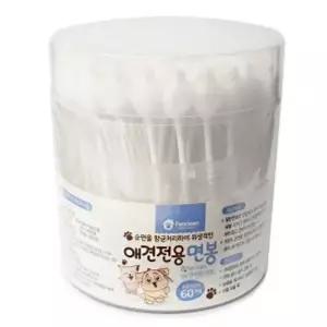 강아지청결 펫크린 애견전용 면봉 60개입 강아지 귀세정제 강아지귀세정제 강아지용품