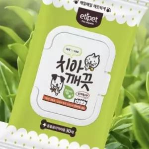강아지 반려견 치아 클리너 티슈 30매 휴대용 위생 세척용품 5개