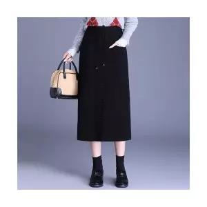 여자 스커트 니트 모직 겨울 가을 오피스룩 슬림핏 데일룩 중기장 정장 일자 DAOL4