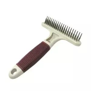 T형 이중 브러쉬 1개 강아지빗 애견빗 애견미용빗 강아지빗 애견빗 강아지미용빗