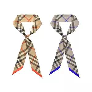 [하프클럽/]체크 실크 스키니 스카프