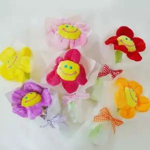 초미니 스마일 한송이 인형 꽃다발 6color (유치원 어린이집 미니