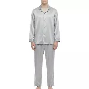 실크100  남성 파자마 솔리드 사계절용 긴팔 긴바지MP8891A