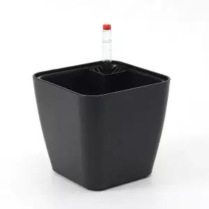 네모정원 블랙 소형 다육이 자동급수 저면관수 화분 직사각형포트