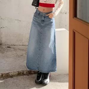 [신상오픈런]에이라인 청치마 봄나들이 순면 연청 데님롱스커트 (30462784)