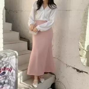 [신상오픈런]머메이드롱스커트 스판치마 하객 봄출근룩 하이웨이스트 (30462534)
