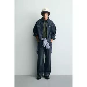 [ZARA] 자라 포드 패치 데님 재킷 - 블루 3467070