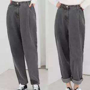 핀턱 오버핏 배기 청바지 허리 뒷밴딩 캐주얼 팬츠 mmb8+1rdt