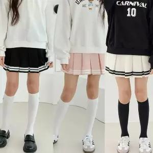 [보리보리/모데쯔]주니어 봄 분또스판 라인 스커트 등교 초등여아