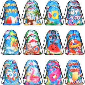 미마인드 24개 여름 수영장 드로스트링 백팩 비치 파티 선호 가방 하와이안 파티용 굿이