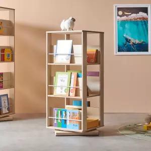 (착불)VONI 자작원목 전면 회전책장 3단