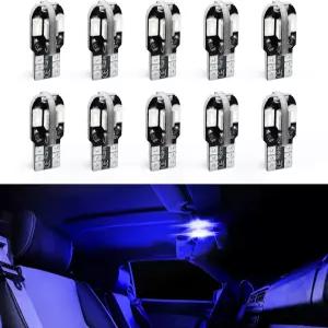 Hbxdeco 10PCS T10 LED 전구 12V 8000K 초밝은 5730 8SMD 교체용 읽기 조명 번호판 루프 라이트 트렁크