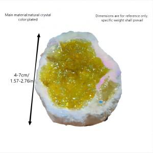 1PC 천연 마노 도금/전기 도금 풍요의 뿔 크리스탈 동굴 원시 돌 베어 스톤 디스플레이 광물 표본 장식 포