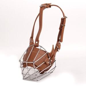 조절 가능한 개 입마개 물림 방지 통기성 애완동물 입 마스크 가죽 금속 보호 커버 액세서리 용품