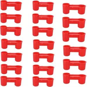 20pcs 새 음용기 레드 버드 컵 앵무새 물 디스펜서 비둘기 물병 모이통 플라스틱 앵무새용 그릇