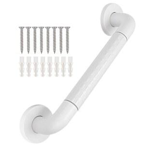 욕조 및 샤워용 슈퍼기어 그립 바 - 미끄럼 방지 고강도 샤워 안전 손잡이 화장실 주방 계단 노인 장애인을 위한 흰색 스테인리스 스틸 지지 레일, 24인치