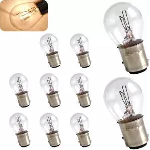 허그윗 10개 PCS 1157 전구 P21/5W S25 12V 21/5W BAY15D 턴 시그널 더블 테일 하이 및 로우 브레이크