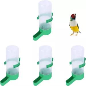 4팩 플라스틱 버드 워터 디스펜서 자동 케이지 케이지용 푸드 드링크 보울 새장 앵무새 버디 코카티엘