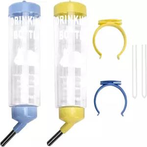 2PCS 8.45온스 드립 금지 작은 동물 물병 애완동물/버니/페럿/햄스터/기니 돼지/토끼용 케이지