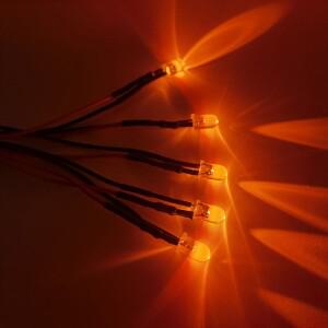 20pcs 5mm LED 촛불 깜박이는 DC12V 사전 유선 20cm 물 맑은 오렌지 앰버 600nm 깜박임 발광 다이오드 램