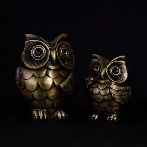 풍수행운소품 금속 골드 부엉이 장식품 선물세트 부엉이소품 집들이소품