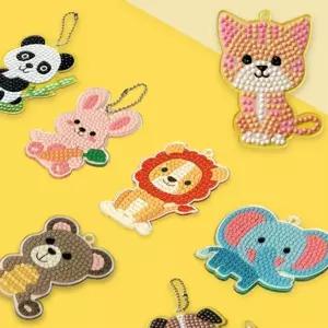 보석 십자수 키링 만들기 동물형 열쇠고리