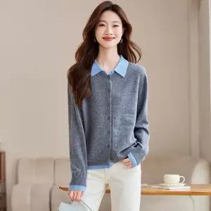 여성용 울 니트 캐주얼 가을 투피스 모피 추천 코트 터틀넥 가짜 아우터 SPO마켓3